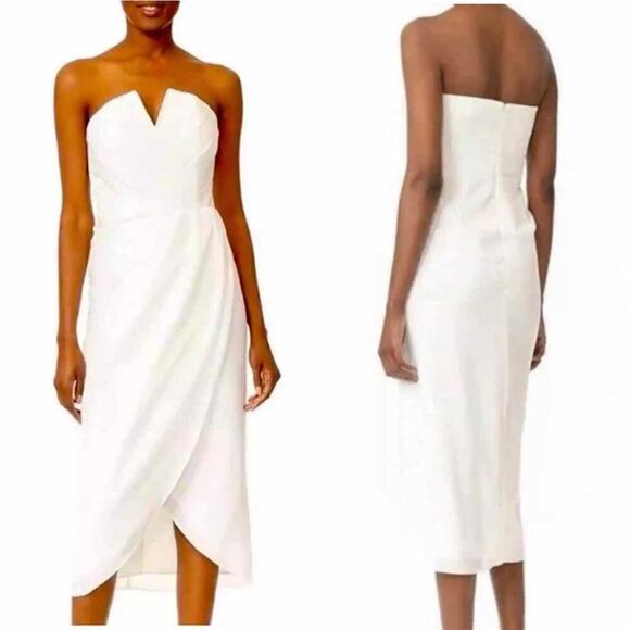 Yumi Kim Dresses & Skirts - Yumi Kim Glamour Strapless White Midi Dress Size Medium